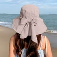 thumbnail image 4 of Sun Hats for Women Wide Brim Summer Visor with Chin Strap Bow Design Travel Outdoor Small Face Effect Sun, 4 of 4