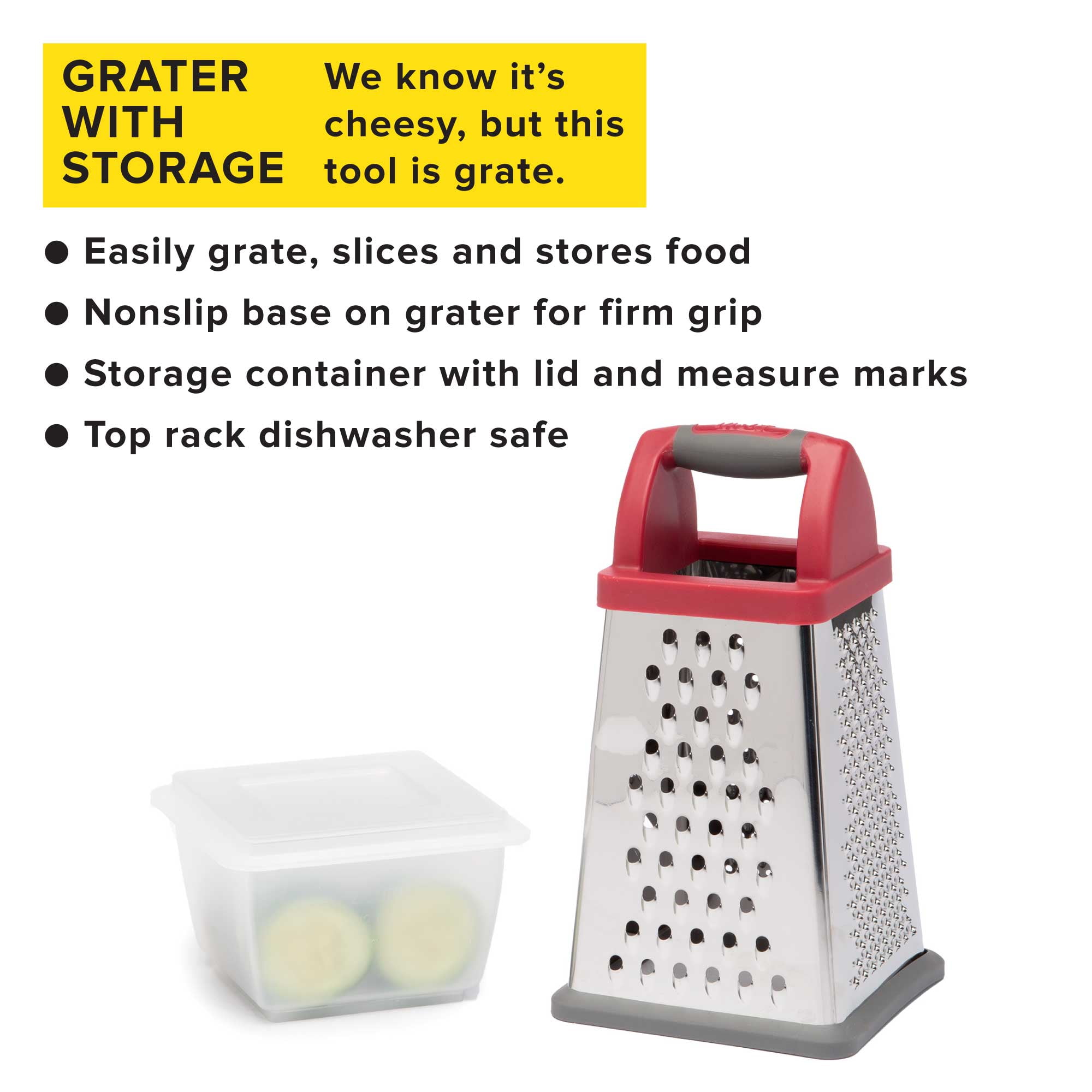 Wholesale Prizma Grater W/ Container- 4 Assortments GRAY RED WHITE PINK