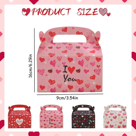 Ensemble d'Articles de Fête 10 Pcs Saint-Valentin Bonbons de Saint-Valentin Portables avec Boîte à Biscuits au Design Coloré en Forme de Cœur pour Décoration d'Anniversaire de Saint-Valentin et de Mariage Fournitures de Fête Décorations Qui Brillent dans le Noir Fête