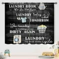 thumbnail image 4 of Farmhouse Laundry Room Curtains,Rustic Watercolor Hanging Clothes Laundry Drapes for Country Kitchen Bedroom Living Room Windows Treatment 2 Panel,84X63 Inch, 4 of 5