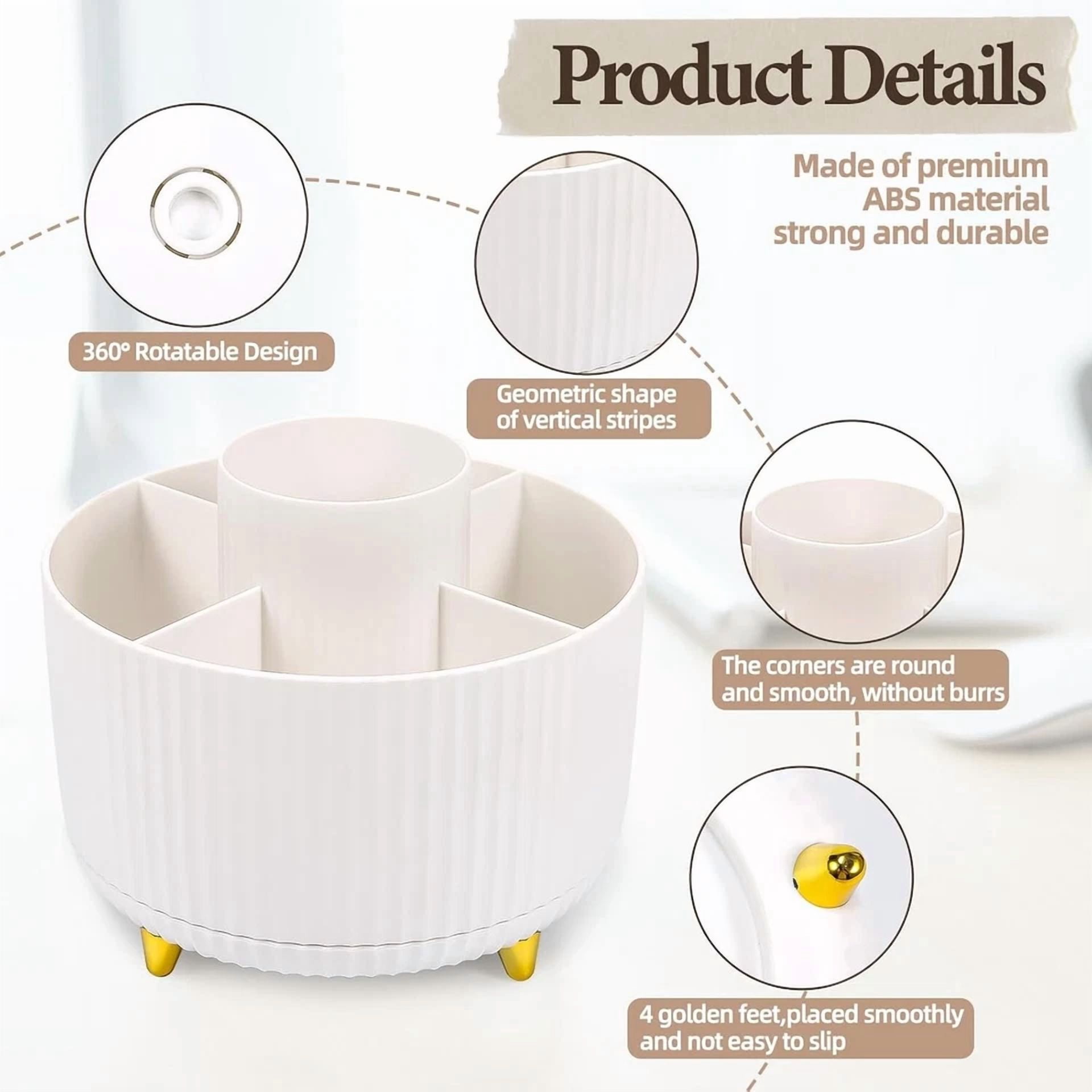 Desk Pen Holder 360° Rotating Cute Pencil Cup Pot,Desk Organizer And Accessories