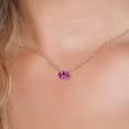 thumbnail image 3 of Gem Stone King 14K Yellow Gold Pink Created Sapphire Pendant Necklace for Women | 4.50 Cttw | Gemstone September Birthstone | Oval 11X9MM | With 18 inch Chain, 3 of 6