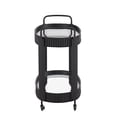 thumbnail image 4 of Weston Home Choteau Black Finish Metal Oval Bar Cart with Clear Tempered Glass, 4 of 8