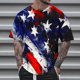 thumbnail image 3 of Blusas y camisas de manga corta con cuello en V, moda de verano, camiseta informal de cuello redondo estampada para hombre, top de algodón de imitación para hombre, 3 of 5