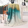 thumbnail image 2 of Beige Gold Teal Splash Pattern Blanket,Comfortable Soft Lamb Wool Throw Blanket,All Season,Warm Lightweight Blankets for Sofa Bed Couch Living Room Chair,60"x80", 2 of 4