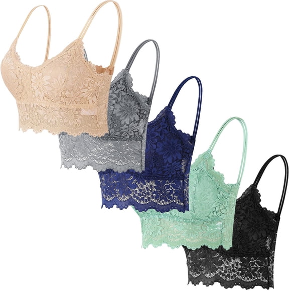Brnmxoke Halter Bralettes for Women Summer No Underwire Lace Camisole Bras with Thin Shoulder Straps Padded Soft Chest Wrap Push up Bras Khaki,XL