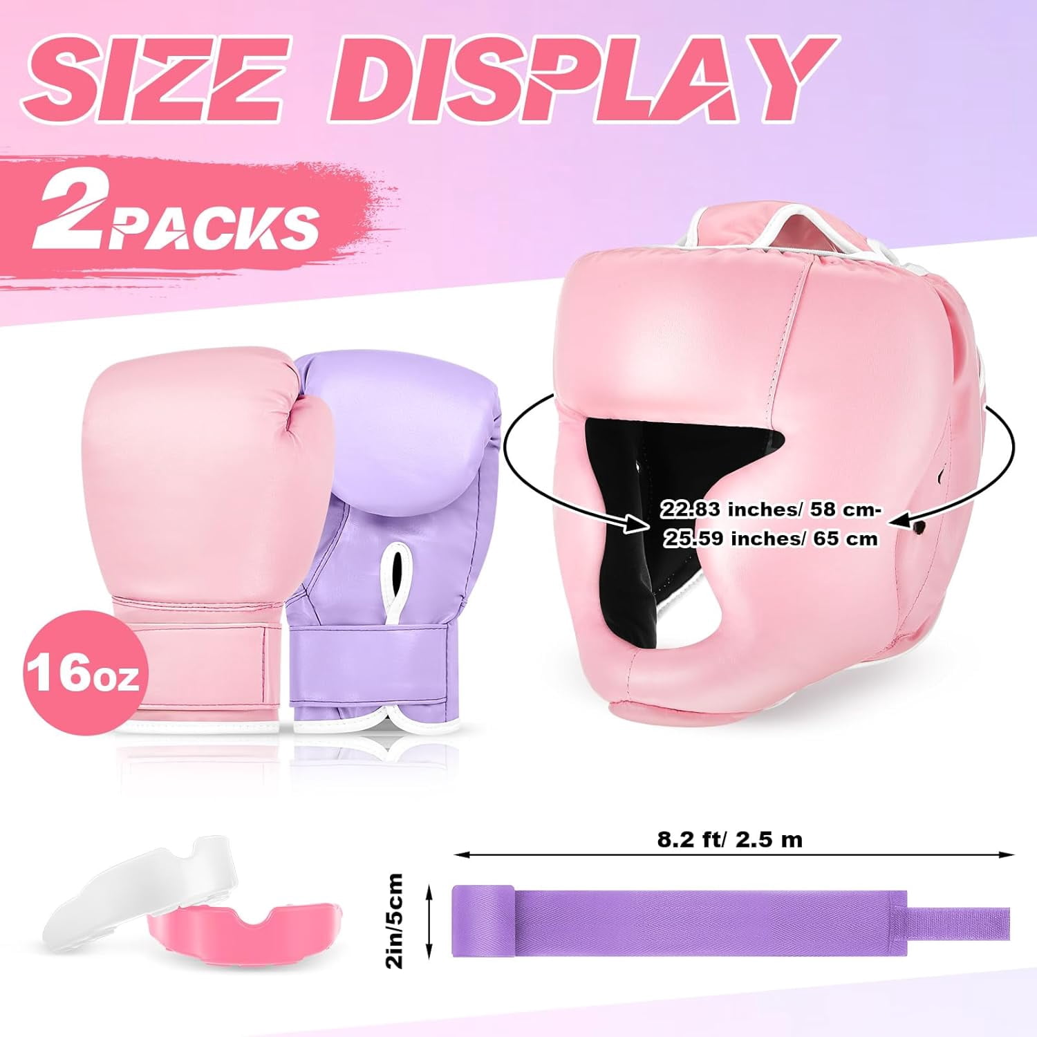 14-piece boxing set includes 2 pairs of 16-ounce (approximately 453.6 grams) boxing gloves, a helmet, and a face mask for adult and youth beginners training equipment