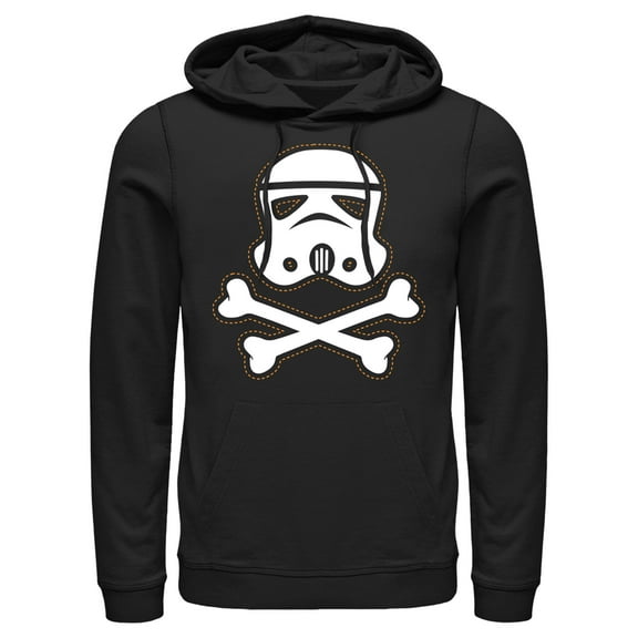 Men's Star Wars: A New Hope Halloween Stormtrooper Crossbones Pull Over Hoodie Black X Large