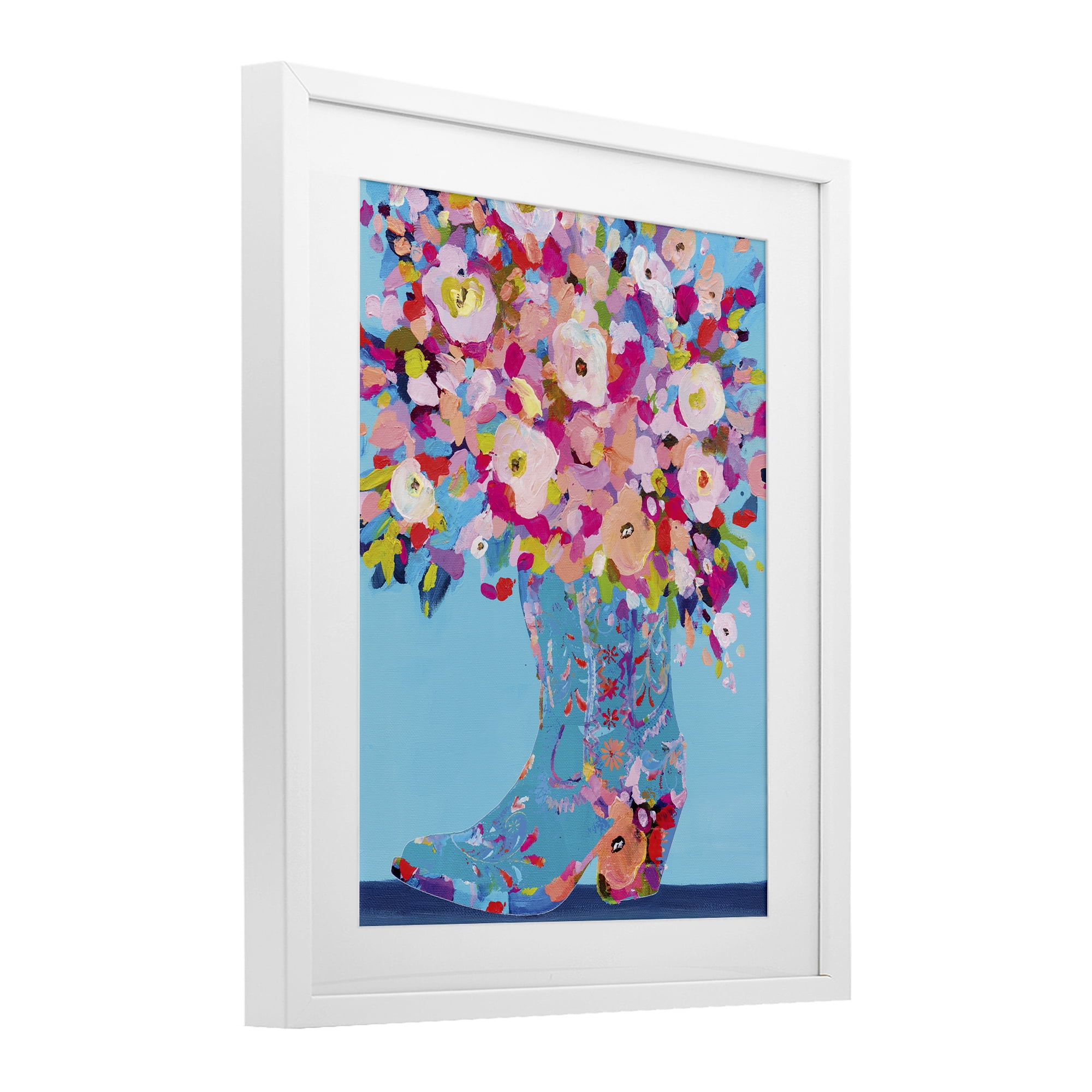 Stupell Industries Cowgirl Dabs of Color White Framed Print Under Glass, design by Kamdon Kreations