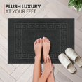 thumbnail image 3 of Canadian Linen Everest Bathmats, 2 Pack, 20"x30", Soft Absorbent Washable Cotton Lightweight Quick Dry Bath Floor Mat with Greek Key Design, Dark Grey, 3 of 9
