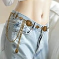 thumbnail image 5 of Scarlet Darkness Chain Belt for Women Metal Waist Chain Belt Concho Boho Western Belt, 5 of 7