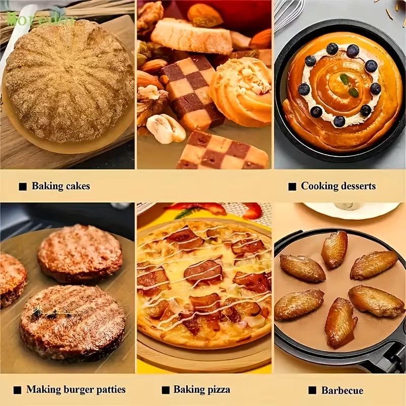 100pcs 9-Inch Heavy-Duty Cake Baking Liners for Air Fryers, Cakes, Pizzas, and Baking Sheets