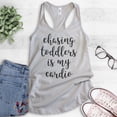 thumbnail image 2 of Chasing Toddlers Is My Cardio Tank Top, Ladies Racerback Tank, New Mom Mama Workout Yoga Toddler Mom Tank, Silver Gray, Medium, 2 of 3