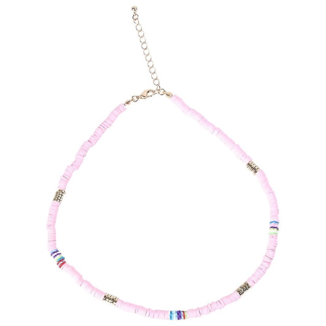 Here's a refined and engaging product description for your **1pc Choker Necklace Stylish Polymer Clay Pendant Jewelry**:\n\n \n\n**Elegant Pink Polymer