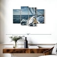 thumbnail image 3 of Elephant Stock Sailboat Adventure Wall Art - Horizontal Multi Panel Canvas - Living Room Wall Decor - Transportation Multi Panel - Blue And Beige Decor - 36" x 22", 3 of 8