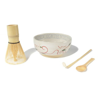 KAISHANE Japanese Matcha Whisk Set Matcha Tea Ceremony Set of 4 Including  100 Prong Matcha Whisk, Traditional Scoop, Tea Spoon and Ceramic Matcha  Bowls 