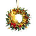 thumbnail image 4 of Fllostpr Christmas Diamond DIY Wreath Pendant Handmade 5.7x5.7" Acrylic Stickers Decor for Window Foliage Home Styling, 4 of 8