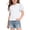 White, variant on NAISIBABY Girls T-Shirt with Puff Sleeve, Soft Round Neck Comfy Casual Kids Summer Fashion Tee Pink Size 12
