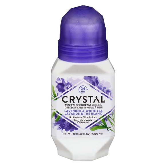 Crystal Essence Lavande & Thé Blanc Désodorisant Minéral / à Bille Tout Naturel / Sans Parabènes<br>/ Sans Chlorhydrate d'Aluminium