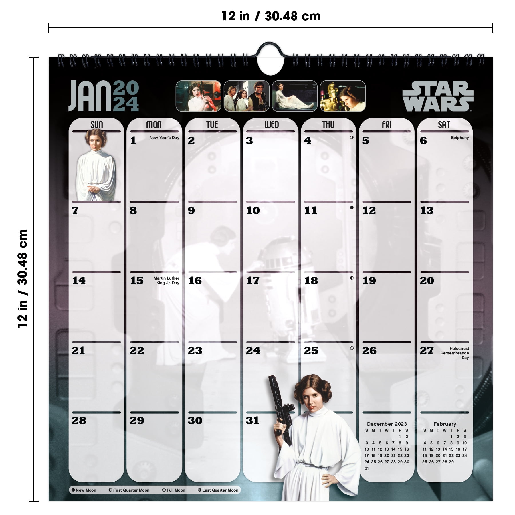 Trends International 2024 Star Wars: Saga Spiral Wall Calendar