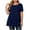 *Navy, variant on ClodeEU Plus Size Women's Round Neck Short Sleeve Tunic Top,Casual Loose A Line Flared Hem Solid Swing Blouse ,Women's Plus XXL