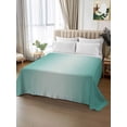 thumbnail image 2 of Turquoise Ombre Twim XL Size Flat Sheet, Wrinkleproof & Fadeproof Cooling Flat Bed Sheet Only, Modern Gradient Abstract Art Breathable Soft Bedding Top Sheets 66 x 102 Inches, 2 of 8
