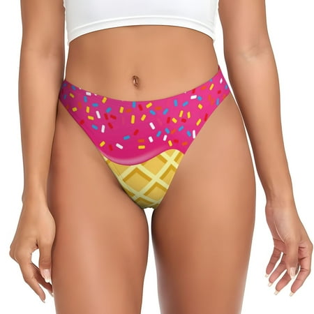 Sigee Red Ice Cream for Women s G-String Panty  Low Rise  Soft Lace Perfect for Everyday Wear or Special Occasions-Medium