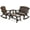 Carbonized, variant on 4-Piece Outdoor Wood Rocking Bistro Set, Adirondack Rocker Chair Set with Rocking Bench, Log Rocker and 2 Coffee Tables, Patio Wooden Furniture Set, High Fanned Back & Slatted Seat, Natural