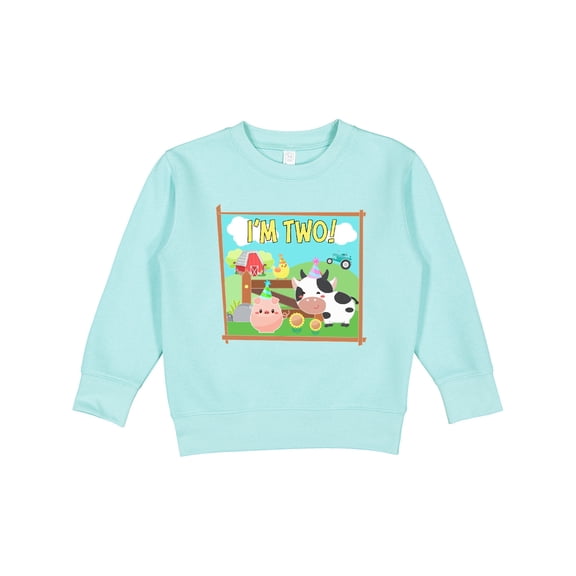 Inktastic I'm Two Farm Animals Wearing Birthday Party Hats Toddler Sweatshirt