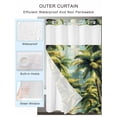 thumbnail image 2 of No Hook Cloth Fabric Shower Curtain with Snap in Liner, Summer Palm Trees Waterproof Shower Curtains Set with See Through Top Window, Watercolor Green Nature Forest Bath Curtains Shower 72"x84", 2 of 6