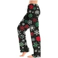 thumbnail image 3 of Mens Christmas Pajama Pants Big & Tall Sleep Lounge Pants Drawstring Holiday Xmas Pjs Bottoms Black, L, 3 of 7