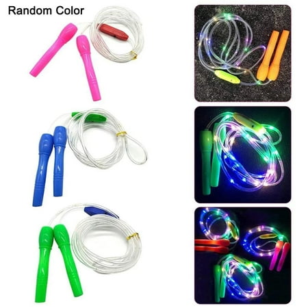 1PCS LED Light Up Jump Rope, Glowing Skipping Rope for Kids Adults Fitness, Adjustable 250cm Exercise Jump Rope for Sports Training,Random Color