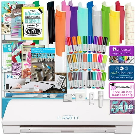 Silhouette Cameo 3 Bluetooth Bundle with Oracal 651 Vinyl, Tools, Pixscan, and