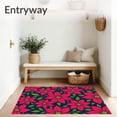thumbnail image 3 of ODIKA 2'x3' Machine Washable Non-Slip Area Rug, Elegant Poinsettia Blossom with Botanical Winter Flourishes High Traffic Rug with Pad, Pink, 611495, 3 of 8