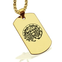Stainless Steel Scorpio Zodiac (Scorpion) Dog Tag Pendant Necklace