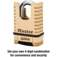 thumbnail image 5 of Master Lock Heavy Duty Outdoor Combination Padlock with Shrouded Brass Body, 5 of 7