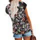 thumbnail image 4 of Tops Cortos para las Mujeres Impreso Cuello Redondo con Detalle de Malla de Encaje, Sexy Slim Fit Tops de Malla para las Mujeres, 4 of 5