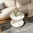 thumbnail image 4 of Modern Round Coffee Table with Wood Top & Metal Frame for Homes Living Room Balcony Office White, 4 of 7