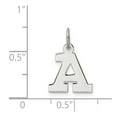 thumbnail image 3 of Sterling Silver Rhodium-plated Small Block Initial A Charm, 3 of 3