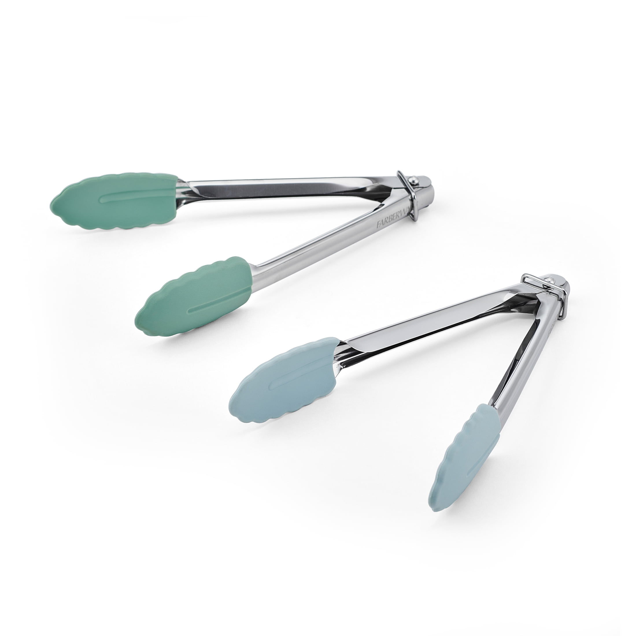 Farberware Professional Mini Stainless Steel Locking Tongs with Silicone Tips, Set of 2