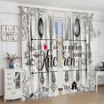 thumbnail image 4 of Rustic Food Kitchen Curtains Vintage Cooking Sign Kitchen Wall Decor Farmhouse Retro Vegetable Cafe Curtains Beige Brown Dining Room Window Drapes 2 Panels 42x84, 4 of 6