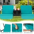 thumbnail image 6 of Costway NP10493TU 2-Person Canopy Porch Swing Padded Chair Cooler Bag Rotatable Tray - Turquoise, 6 of 11