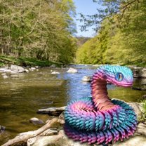 3D Printed Snake Car Ornaments, 3D Printed Snake Toy For Car Decor, Creative Handmade Cross-Border Crafts Luminous 3D Printed Snake Ornaments With Unique Design, 30Cm Long Home &