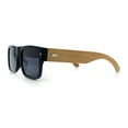 thumbnail image 6 of Thick Real Bamboo Wood Arm Square Narrow Rectangle Horn Rim Sunglasses Shiny Black - Black, 6 of 8