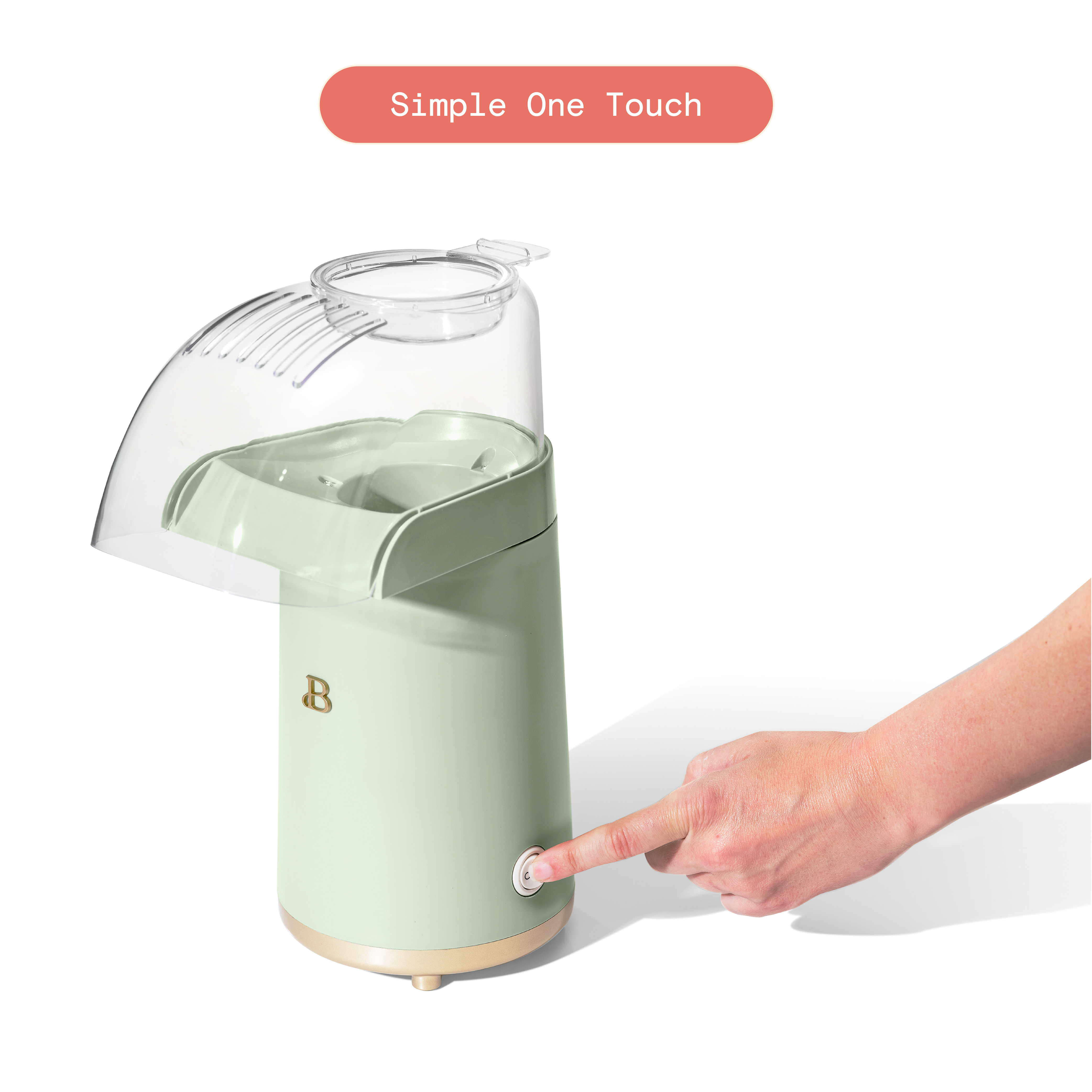 Beautiful 16 Cup Hot Air Electric Popcorn Maker, Sage Green by Drew Barrymore - image 9 of 13