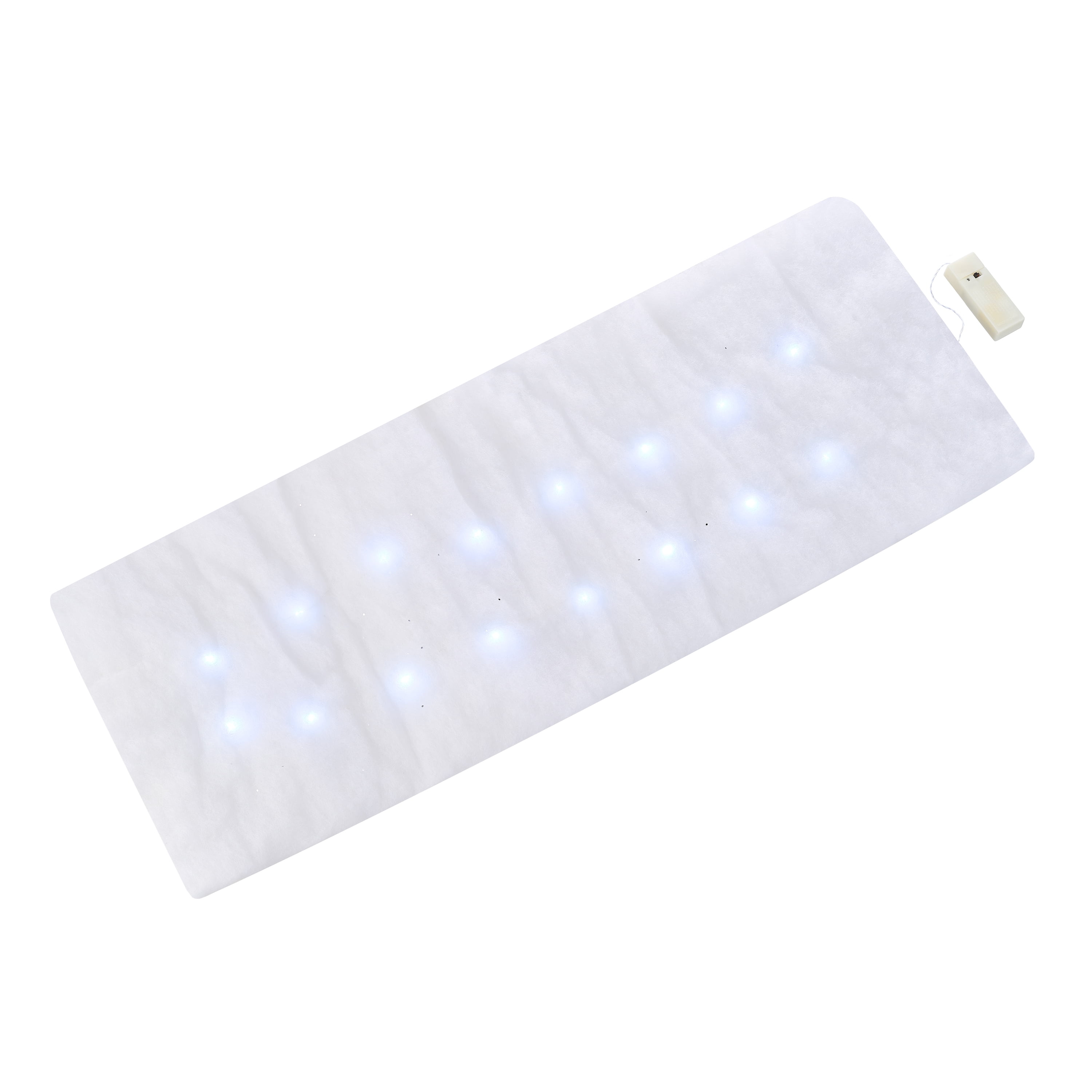Holiday Time LED Lighted Snow Blanket TableTop Christmas Decoration 35.45" x 13", Set of 2