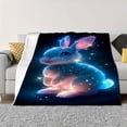 thumbnail image 3 of Cozy Glow-in-the-Dark Bunny Flannel Throw Blanket - Soft, Warm & Versatile for Couch, Bed, Sofa | All-Season Comfort, 3 of 6