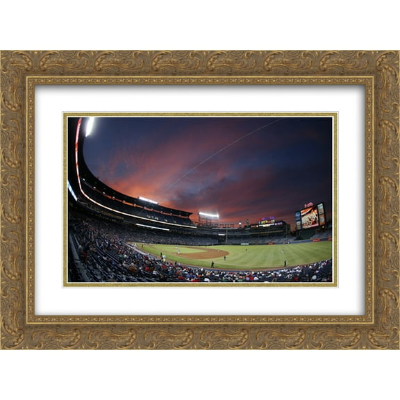 Turner Field 2x Matted 24x18 Gold Ornate Framed Art Print from the Stadium Series