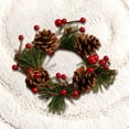 thumbnail image 4 of YIMWNYI Christmas Wreath Gift, Candelabra Ornaments, Candlelight Dinner Decorations, Festive Centerpiece for Holiday Parties, Christmas Eve Table Decor, Pinecones and Berries Arrangement, 4 of 6
