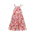 thumbnail image 2 of Spazoro Little & Big Girls A-Line Dress, Sleeveless Floral Print Crew Neck 2025 New Style Summer Dresses for Child Girls Multicolor Size 6-7 T, 2 of 3